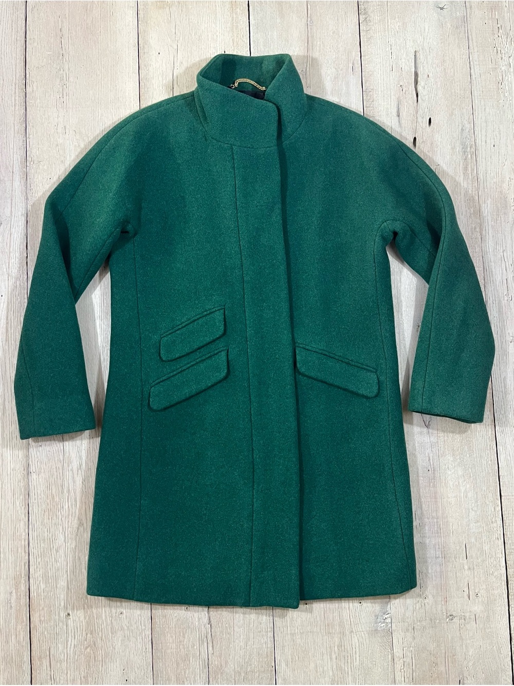 J Crew Cocoon Coat in Italian Stadium Cloth By Nello Gori Emerald Green Size 4